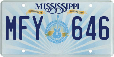 MS license plate MFY646