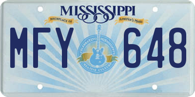 MS license plate MFY648