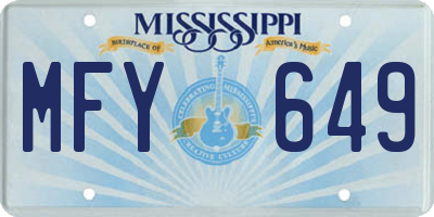MS license plate MFY649