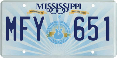 MS license plate MFY651