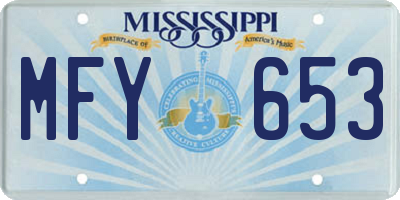 MS license plate MFY653