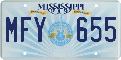 MS license plate MFY655