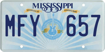 MS license plate MFY657