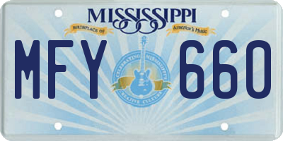 MS license plate MFY660