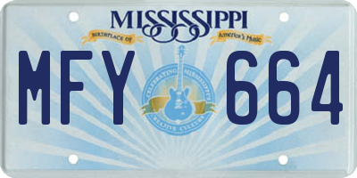 MS license plate MFY664