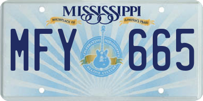 MS license plate MFY665