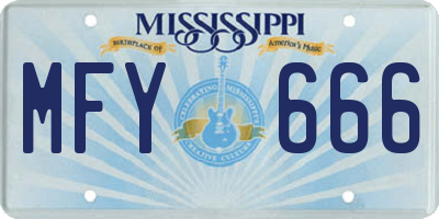 MS license plate MFY666