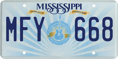 MS license plate MFY668
