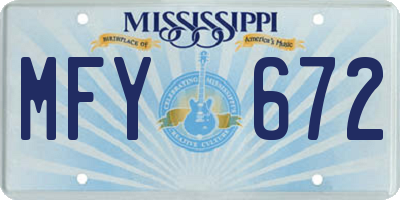 MS license plate MFY672