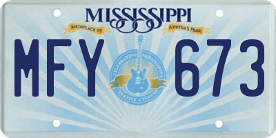MS license plate MFY673