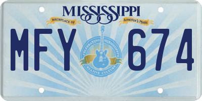 MS license plate MFY674