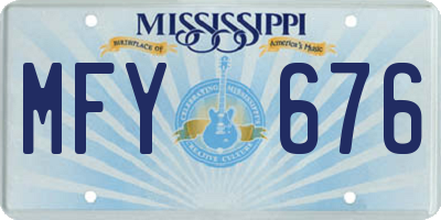 MS license plate MFY676