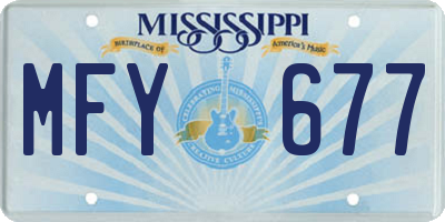 MS license plate MFY677