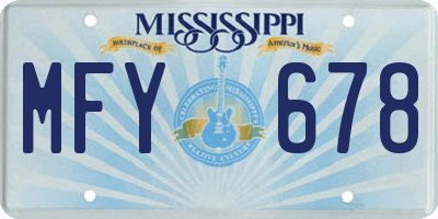 MS license plate MFY678