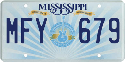 MS license plate MFY679