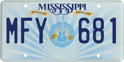 MS license plate MFY681