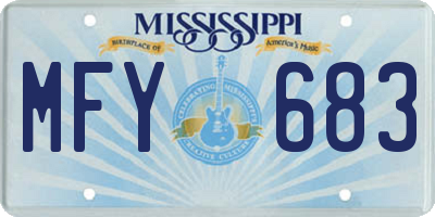 MS license plate MFY683