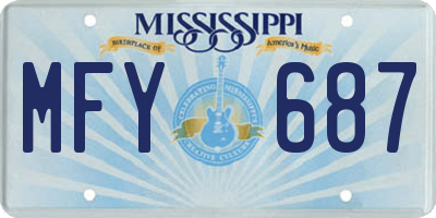 MS license plate MFY687
