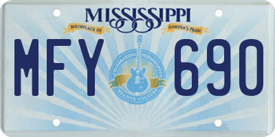 MS license plate MFY690