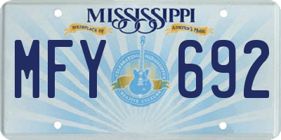 MS license plate MFY692