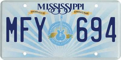 MS license plate MFY694