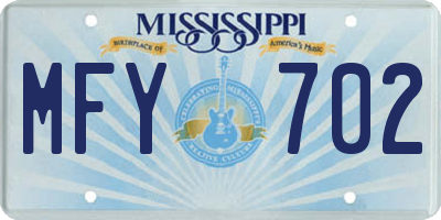 MS license plate MFY702