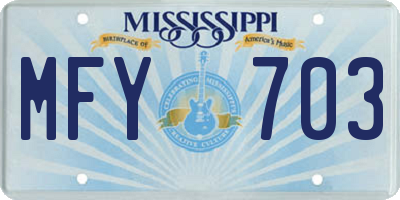 MS license plate MFY703