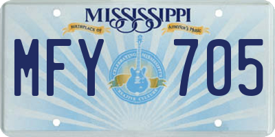MS license plate MFY705