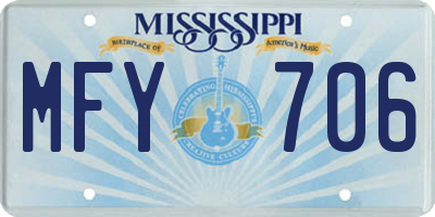MS license plate MFY706