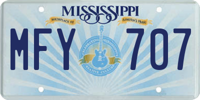 MS license plate MFY707