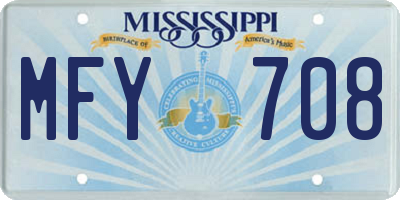 MS license plate MFY708