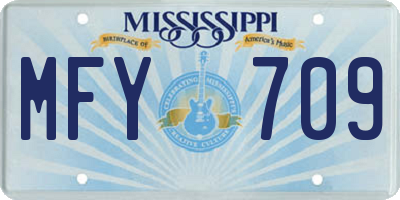 MS license plate MFY709