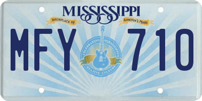 MS license plate MFY710