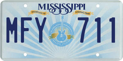 MS license plate MFY711