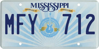 MS license plate MFY712