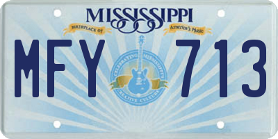 MS license plate MFY713