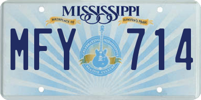 MS license plate MFY714