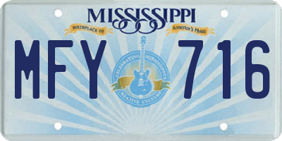 MS license plate MFY716