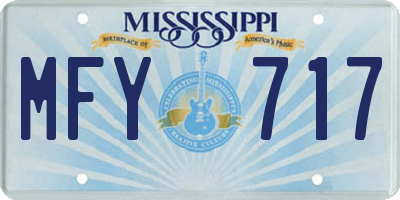 MS license plate MFY717