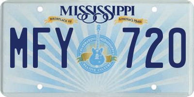MS license plate MFY720