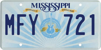 MS license plate MFY721