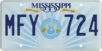 MS license plate MFY724