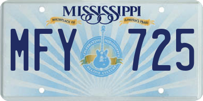 MS license plate MFY725