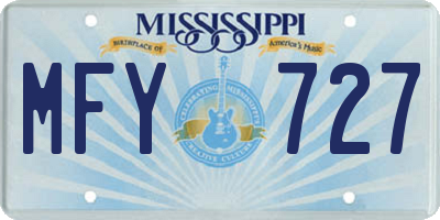 MS license plate MFY727