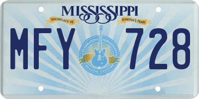MS license plate MFY728