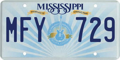 MS license plate MFY729
