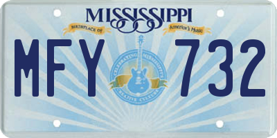 MS license plate MFY732