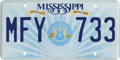 MS license plate MFY733