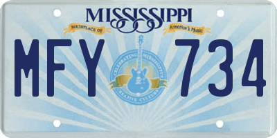 MS license plate MFY734