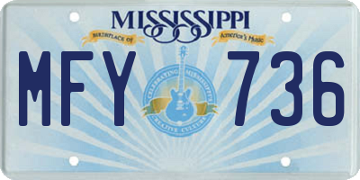 MS license plate MFY736